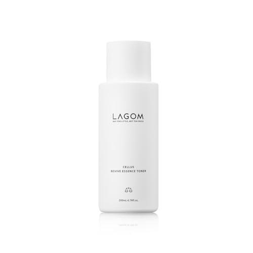 LAGOM Cellus Revive Essence Toner Natural Nurturing Replenishment with 3-Layer Hyaluronic Acid Chamomile Lavender Face Calming Soothing Herbal Nutrition Sensitive Dry Oily All Skin 6.76 Fl Oz