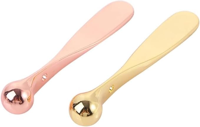 Eye Cream Spoon, Cosmetic Spatulas Eye Roller Massage Stick Eye Cream Applicator Eye Massage Tool Skin Care Tool for Women Creams Skin Care (Gold)