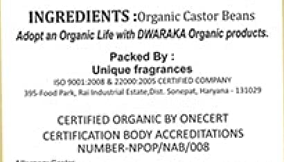 Dwaraka Organic Cold Pressed Castor Oil for Digestion, Hair Growth, Skincare and Massages - 16.9 Fl Oz (500 ML) | USDA Organic, Non-GMO, All Natural