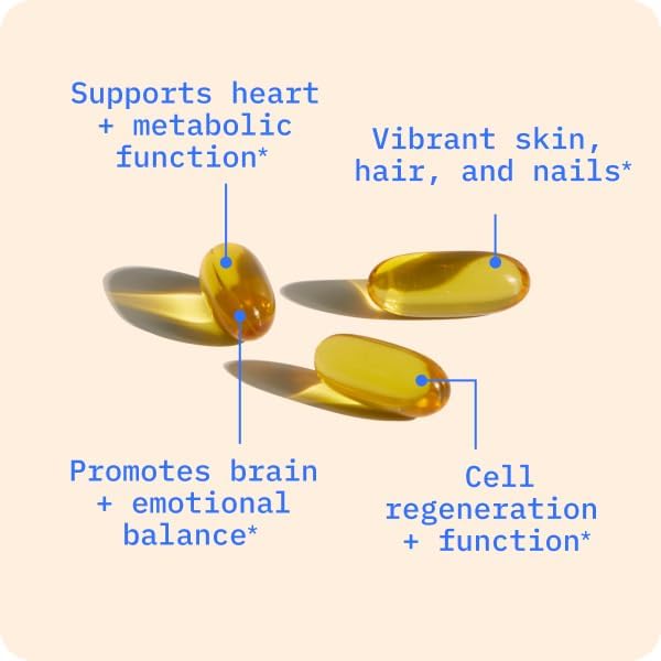 BodyBio Omega Oils 3 & 6 - Essential Fatty Acids for Brain and Heart Health | Organic Safflower and Flax Seed Oil Blend | Cold-Pressed Oils | DHA EPA | Balance Oil 60 Softgel