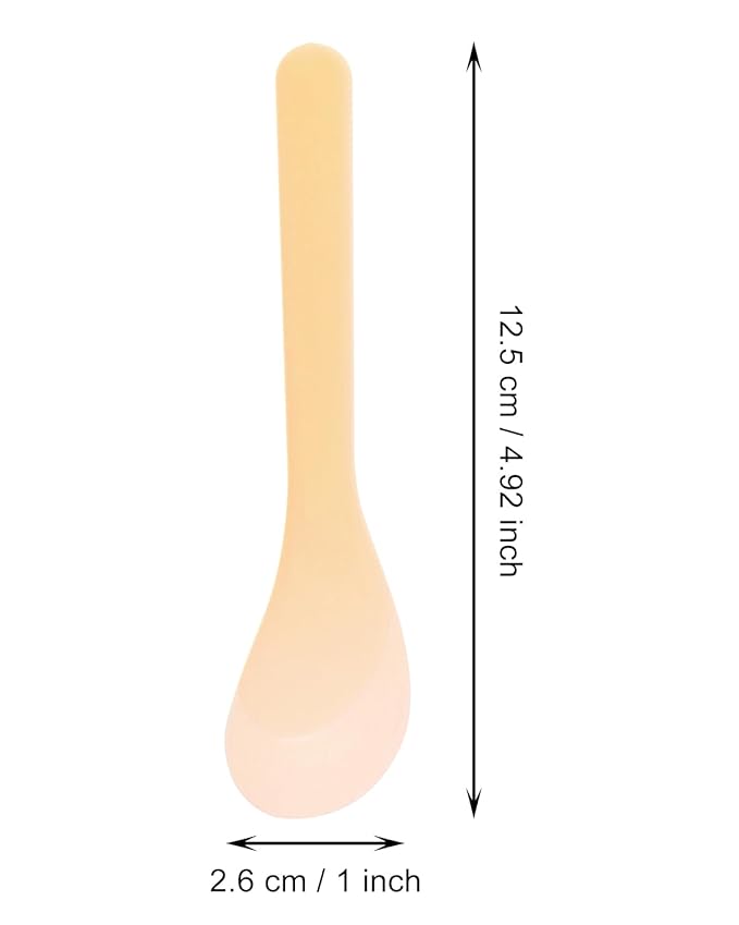ONLYKXY 30pcs 5in Plastic Beauty Spoon Facial Cream Brush Makeup Scoop Mud Reusable Cosmetic Dig Scoop Spatula Mask Tip for Lotions Moisturizers Home Salon DIY Facemask Mixing Sampling (Light Orange)