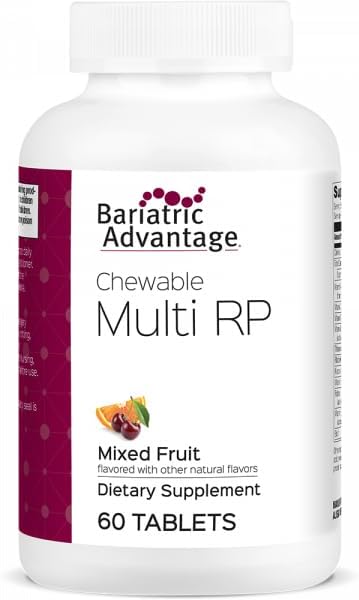 Bariatric Advantage Chewable RP Multivitamin - for Bariatric Surgery Patients - with Iron, Copper, Vitamin C, A, Zinc & More - 100% DV of 18 Nutrients - 60 Count - Mixed Fruit