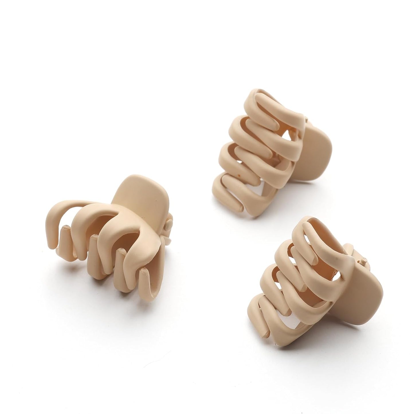 Cobahom 12 Pack Small Hair Claw Clips 1.2 Inch Matte No-Slip Mini Hair Clips for Thin Hair Styling Accessories for Women and Girls (Apricot)