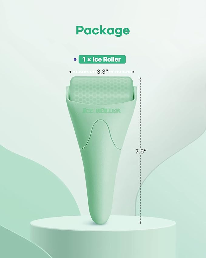 Ice Roller, Ice Roller for Face, Ice Face Roller, Cold Facial Ice Roller Massager for Eye Puffiness, Women's Gifts, Migraine, TMJ Pain Relief & Minor Injuries, Skin Care Products (Light Green)