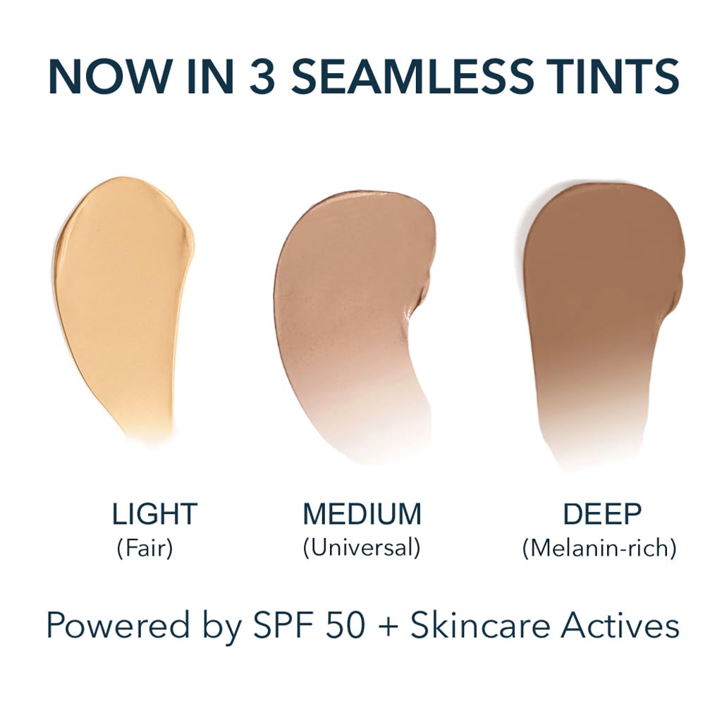 NAELI Anti Aging Tinted Moisturizer SPF 50, Mineral Sunscreen for Face with Zinc Oxide, Peptides & Ceramides, Natural Hydrating Dark Tint - 1.4 oz