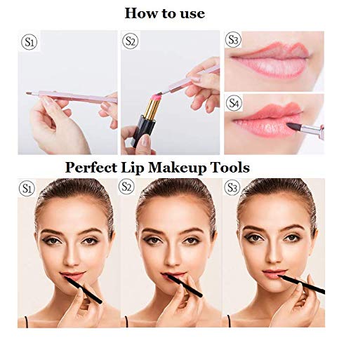 Exquisite Professional Lip Brush Applicators-Retractable Lipstick Brushes- Lipstick Gloss Makeup Brush Tool For Women and Girls (Two-Head-Gradient)