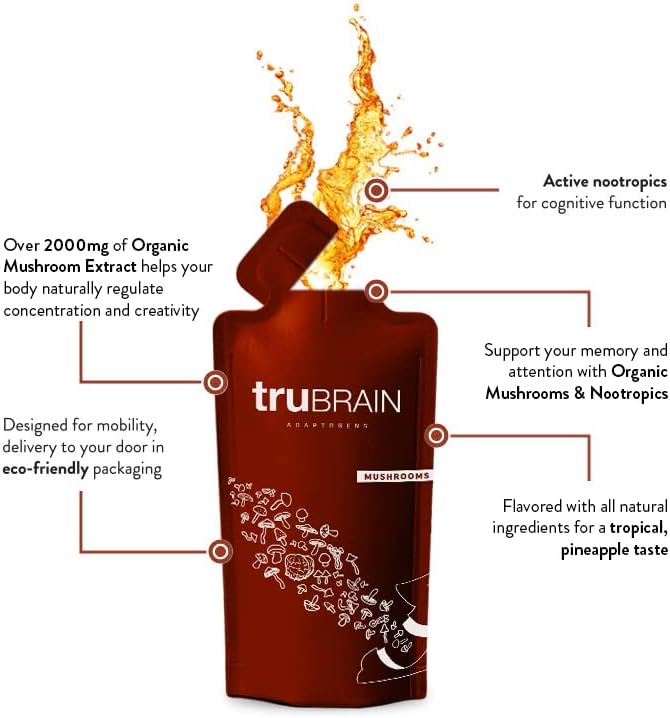 TruBrain Drinks – Nootropic Brain Food Designed by Neuroscientists to Boost Mental Output & Improve Memory Nootropic Supplement