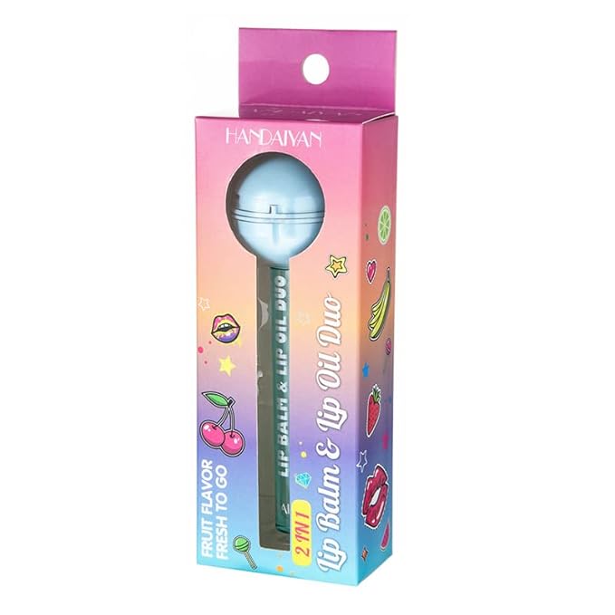 Lip Gloss and Lip Balm Combo, Magic pH Color Changing Lipstick & Vitamin E Clear Lip Oil Combo, Hydrating Plumping Lip Care Product for Girls (Yellow)