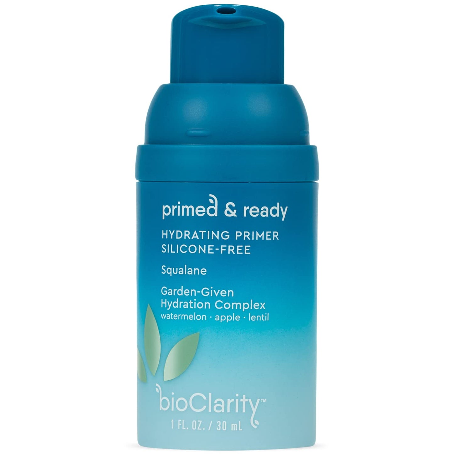BioClarity Silicone-Free Moisturizing Primer, 100% Vegan, Non-Toxic, Doubles as Everyday Moisturizer, With Squalane, Vitamin E, Lentil & Watermelon, Lightweight Hydrating Formula, 1 fl. oz.