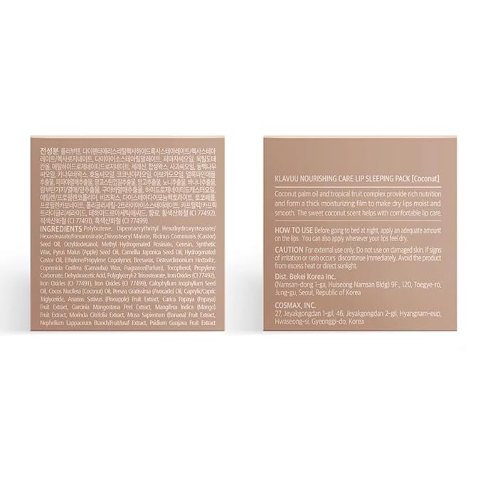 Klavuu Lip Mask Set (2PCS) โ Overnight Deep Hydrating Korean Lip Balm Treatment for Very Dry, Chapped Lips | Lip Lightening & Plumping with Instant Hydration | Gentle Exfoliating (Berry & Coconut)