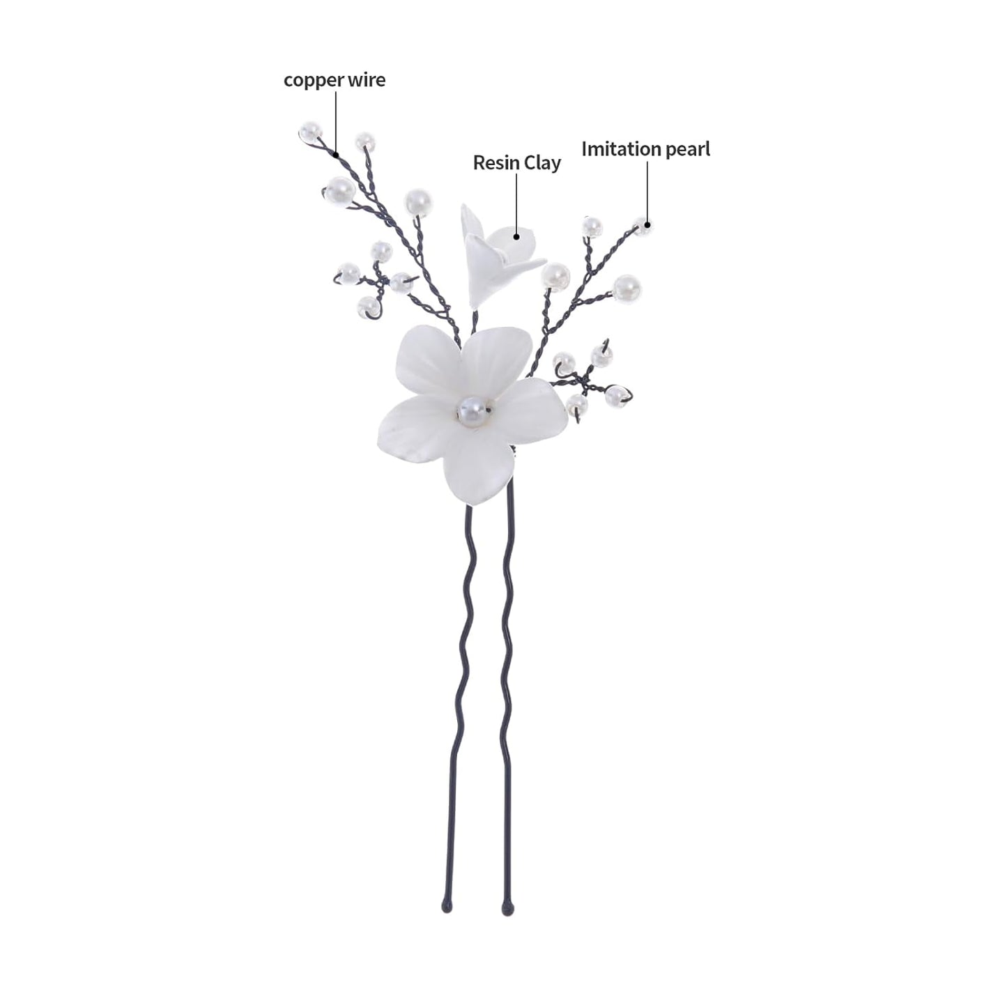 Handmade Bridal Wedding Hair Pins 7Pcs White Flower Pearls Hair Clips Bridal Wedding Hair Accessories for Women Girls Brides Bridesmaid