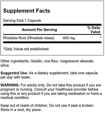 Swanson Premium Brand Rhodiola Rosea Root (100 Capsules, 400mg Each)