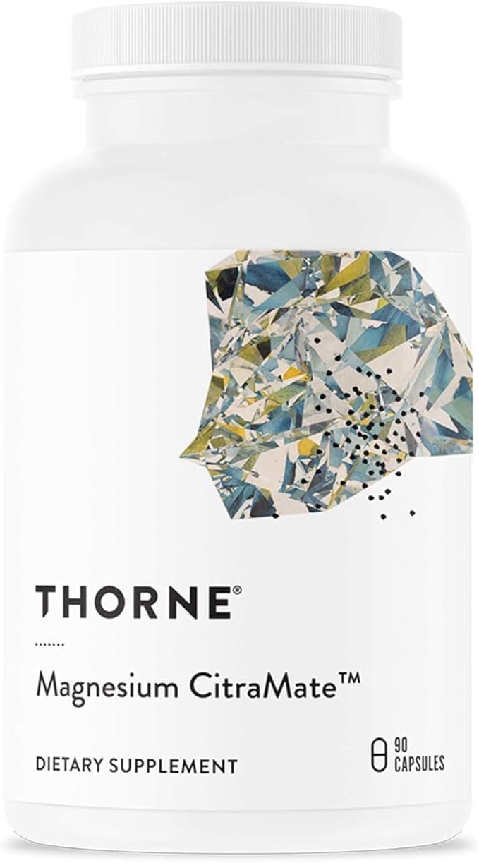 THORNE Magnesium CitraMate - Magnesium Supplement with Citrate-Malate - Support Heart, Skeletal Muscles, Cardiac, Lung Function, and Bone Density - Gluten-Free, Dairy-Free, Soy-Free - 90 Capsules