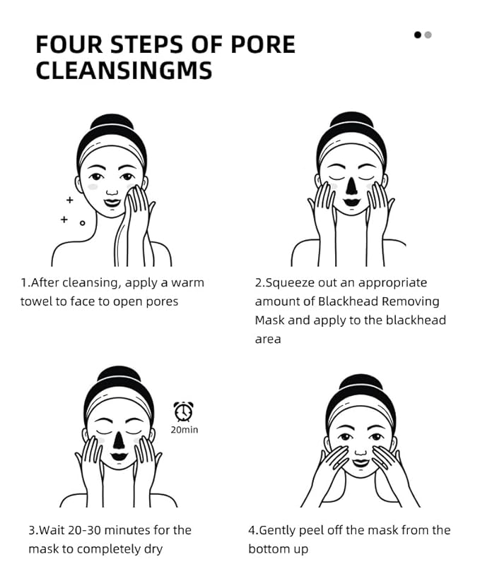2Pcs Blackhead Remover Mask 1 FREE Face Mask Brush, Peel Off Black Mask for Men and Women, Purifying Charcoal Face Mask for Deep Cleansing Blackheads,Pore Deep Cleansing Mask