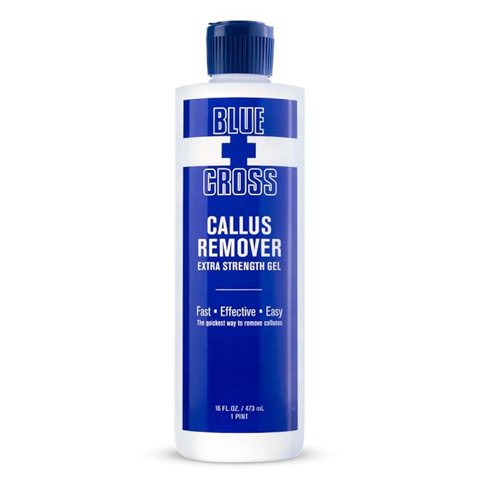 Blue Cross Hydrating, Moisturizing, Strengthening Cuticle Remover Oil with Lanolin + Extra Strength Callus Remover Gel for Heel or Feet, 16 oz each, 2 pack Bundle