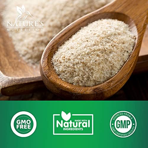 Psyllium Husk Capsules 1450mg, Natural Soluble 180 Capsules