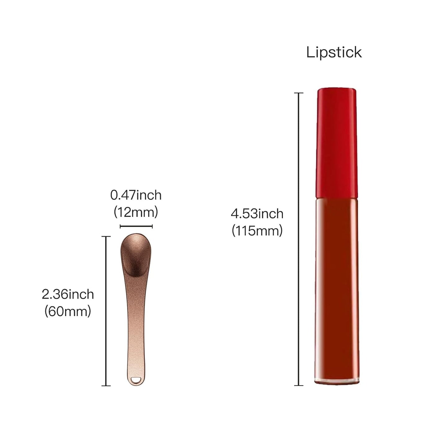 Tekson 6 Pieces Metal Cosmetic Skincare Spatula, Mini Mask facial Reusable Scoop, Makeup Beauty Spoons for Cream, Lotions, Moisturizers(Brown)