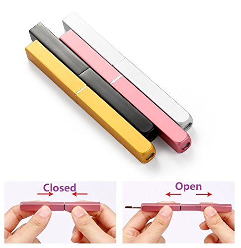 Exquisite Professional Lip Brush Applicators-Retractable Lipstick Brushes- Lipstick Gloss Makeup Brush Tool For Women and Girls (Bright Gold)