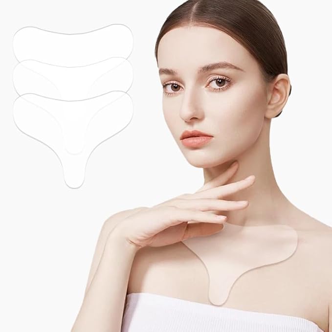 Chest wrinkle remover wrinkle patch, reusable, for the prevention of skin wrinkles, overnight removal of wrinkles while sleeping, anti-wrinkles on the chest, pack of three