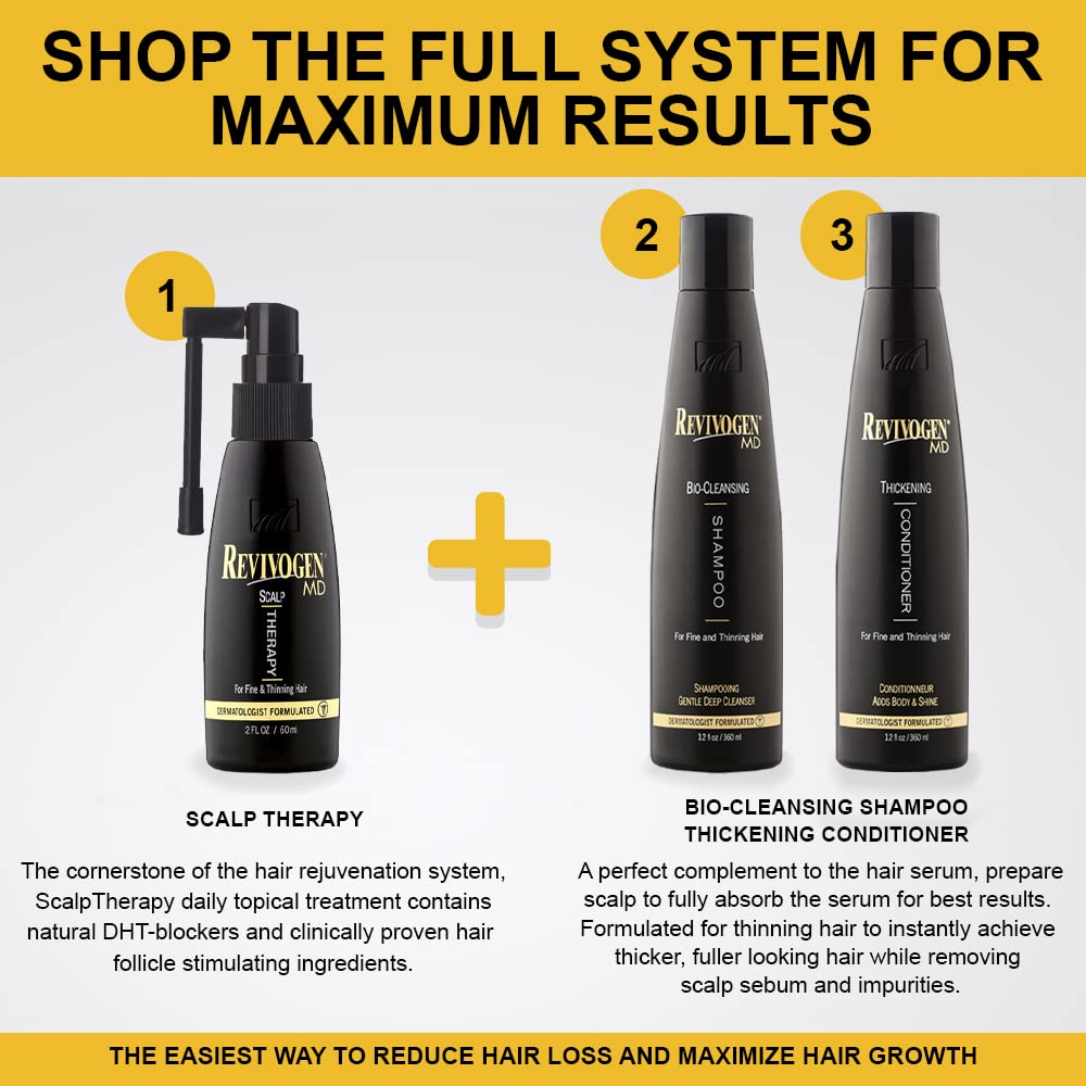 Revivogen MD Scalp Therapy Thinning Hair Solution, Shampoo & Conditioner Set