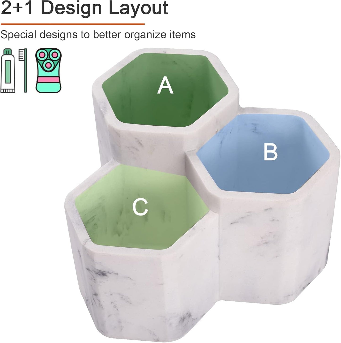 Toothbrush Holder for Bathrooms Toothpaste Holder Stand Bathroom Organizer for Toothbrush Makeup Brushes Holder