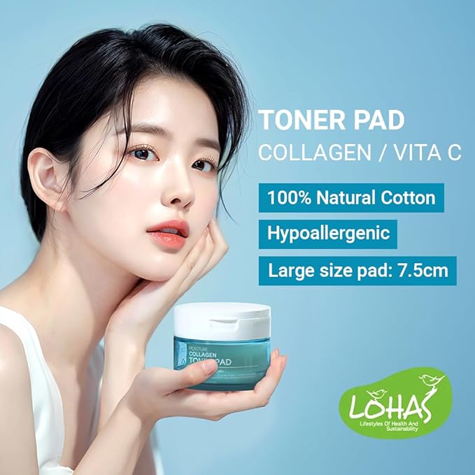 TENZERO Green Tangerine Vita C Toner Pad 70ea, 100% Natural Cotton, Moisturizing Brightening, Korean Facial Toner Pads, Blemishes Dull Skin, 160g