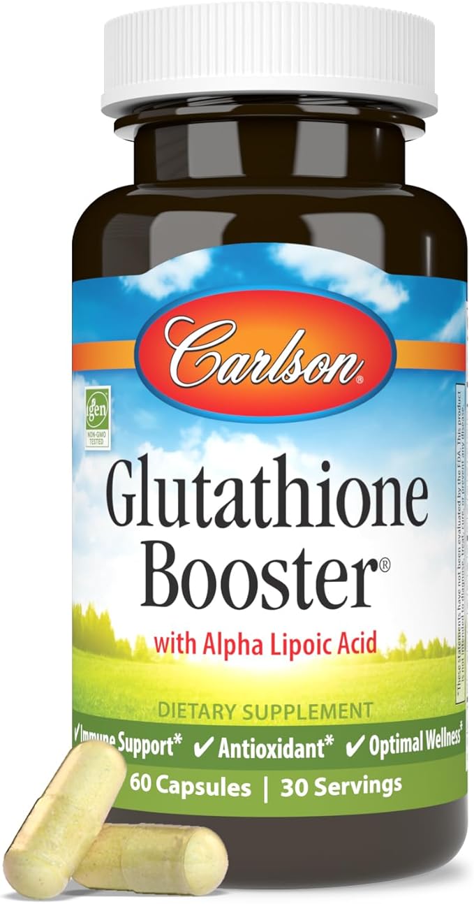 Carlson - Glutathione Booster, Alpha Lipoic Acid, Immune Support & Optimal Wellness, Antioxidant, 60 Capsules