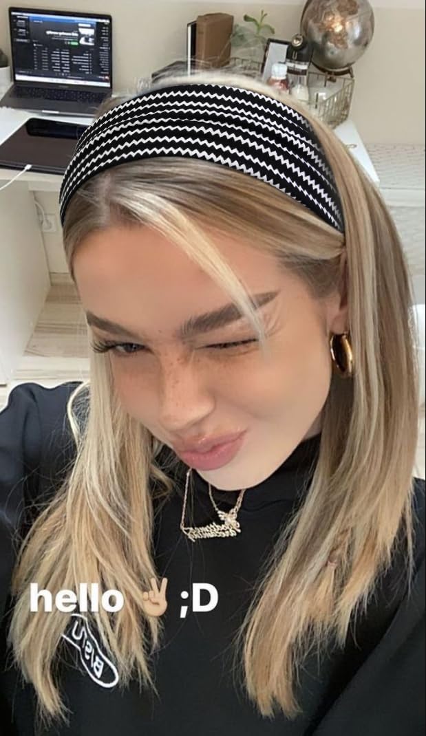 TERSE Cheetah Headbands for Women Short Hair Non Slip Elastic Sweat Hairbands Leopard Print Soft Fabric Hair Bands