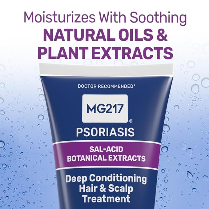 MG217 Deep Conditioning Salicylic Acid Scalp Treatment for Psoriasis, Exfoliates, Heals, Moisturizes, Hyaluronic Acid, Natural Oils, Plant Extracts, Sulfate free, Paraben Free, Fragrance Free, 6 floz