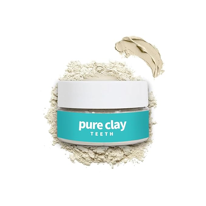 Organic Calcium Bentonite Clay Toothpaste (1.41oz), Aztec Clay Tooth Powder, Food Grade Bentonite Clay, Dental Care Powder Travel Size