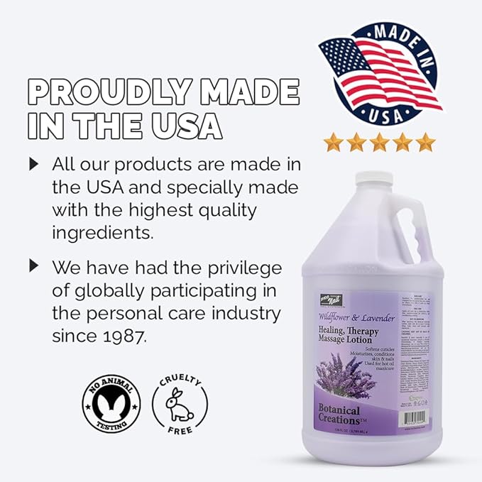 PRONAIL - Healing Therapy Massage Lotion - Professional Pedicure, Body and Hot Oil Manicure, Infused with Natural Oils, Vitamins, Panthenol and Amino Acids (Lavender, 1 Gallon)