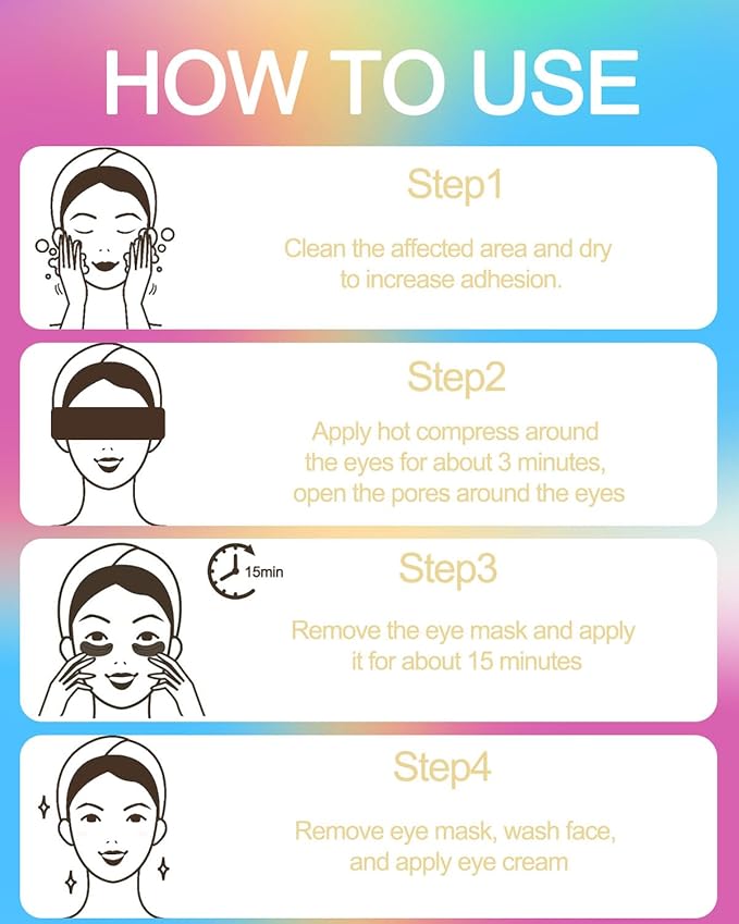 Collagen Eye Mask Patches, Used to Fade Eye Patches for Puffy Eyes and Dark Circles,Under Eye Patches,Tighten and Moisturize,Hyaluronic Eye Patches Transparent Glitter Eye Masks (10 pairs)