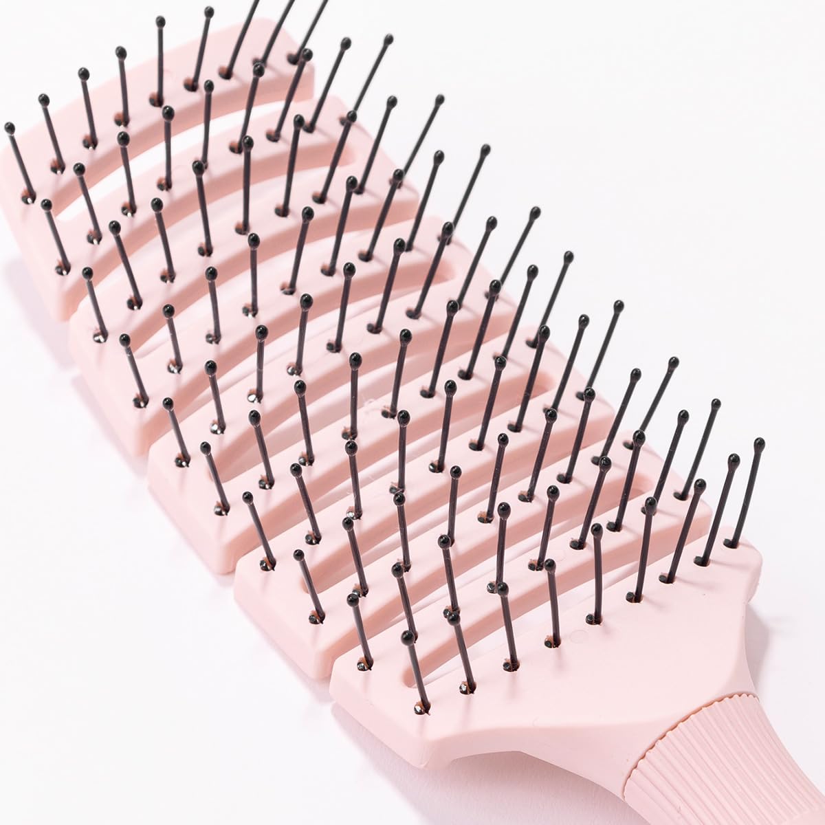 L'AngE HAIR Siena Flexi Curved Vented Hair Detangler | Nylon Bristle Brush for Tangles & Knots | Ideal for Men & Women | Vented for Airflow