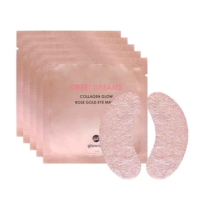 Sweet Dreams Collagen Glow Rose Gold Eye Masks under eye patches for puffy eyes + Sweet Dreams Vanilla Lip Mask