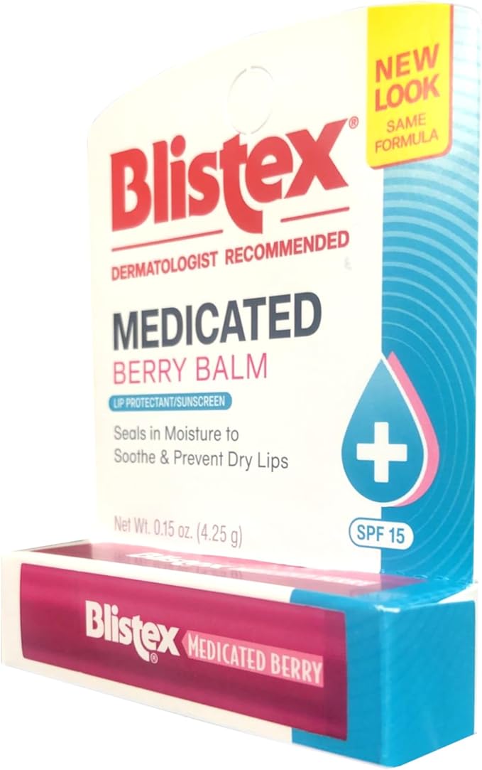 Blistex Medicated Lip Balm, Spf 15, Berry, .15-Ounce Tubes (Pack of 3)