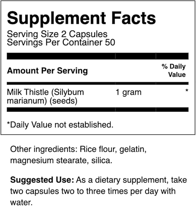 Swanson Milk Thistle (100 Capsules, 500mg Each) 2 Pack