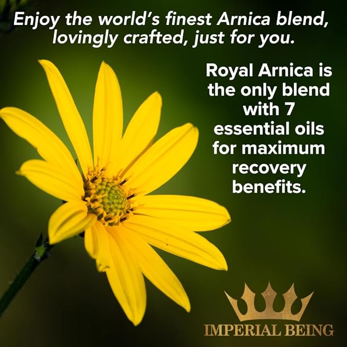 Royal Arnica Oil β Organic Herbal Blend for Muscle Recovery, Bruise Support, Joint Flexibility, Skin Vitality β Longer Lasting Than Arnica Cream or Gel β Infused with Essential Oils (1oz)