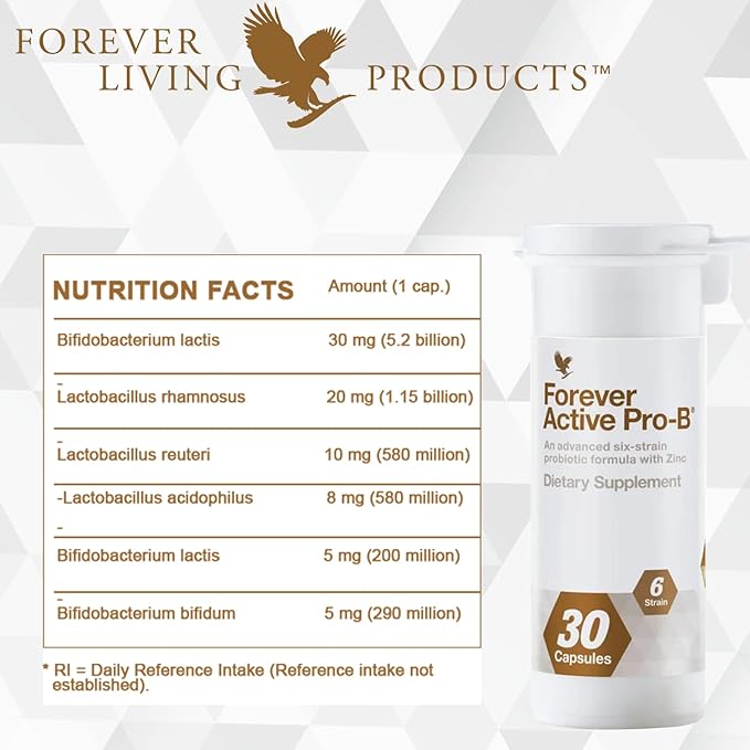 Forever Living - Forever Active Pro-B 8Billion CFU, 6 Synergistic 30 Capsules