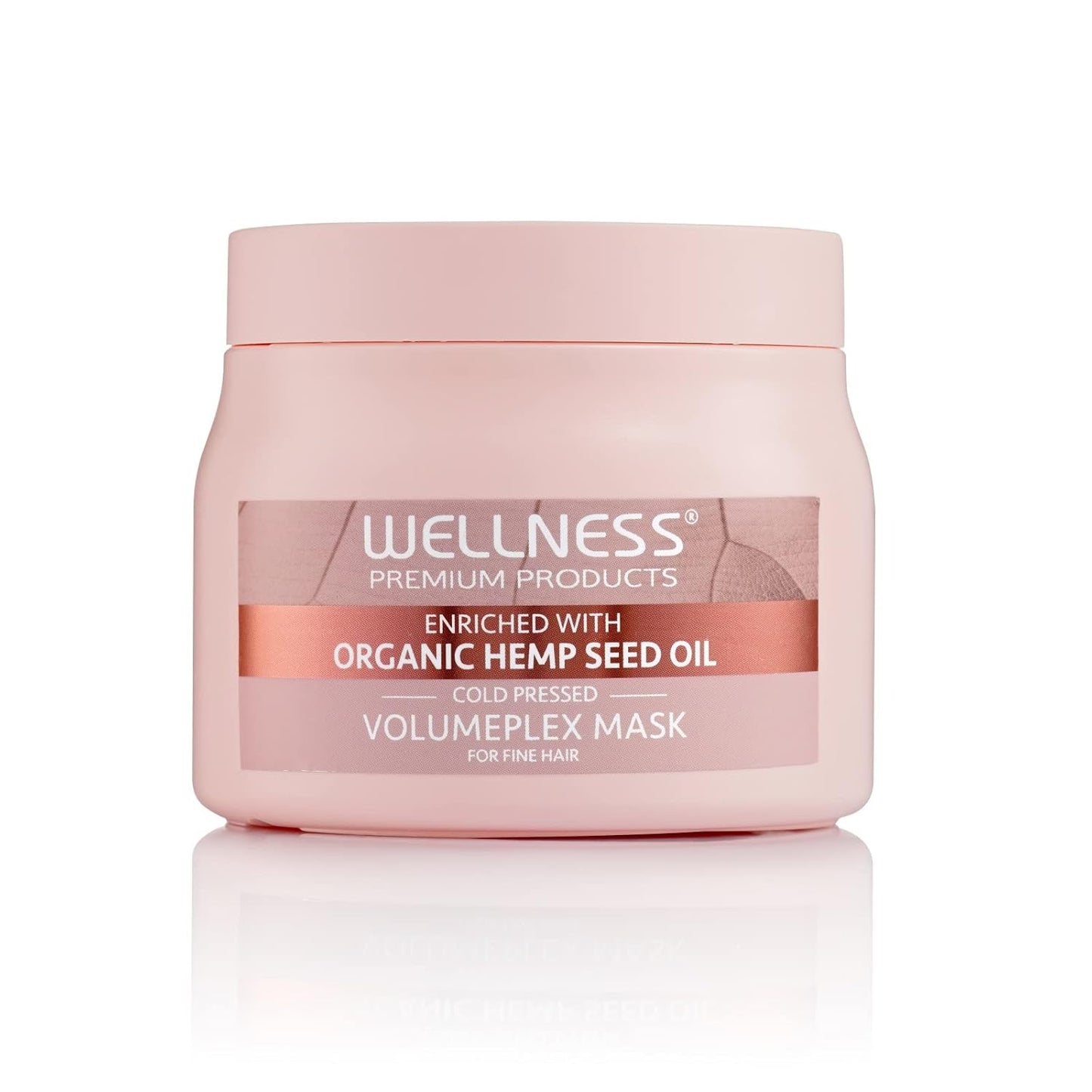 Wellness Premium Products Volumeplex Hair Mask, Volumizing Treatment For Fine Hair, Organic Hemp Seed Oil, 4 (10ml) Ampoules and 500ml Mask Treatment