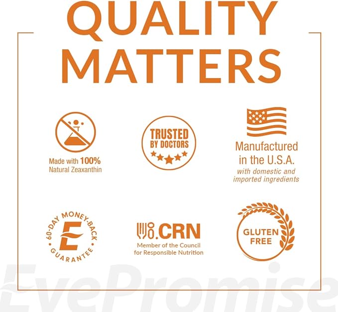 EyePromise Zeaxanthin + Lutein Eye Vitamin - 180 Softgels Capsules Made with Natural Ingredients for Diets Including Gluten Free and Vegetarian (3-Month Supply (180 softgels))