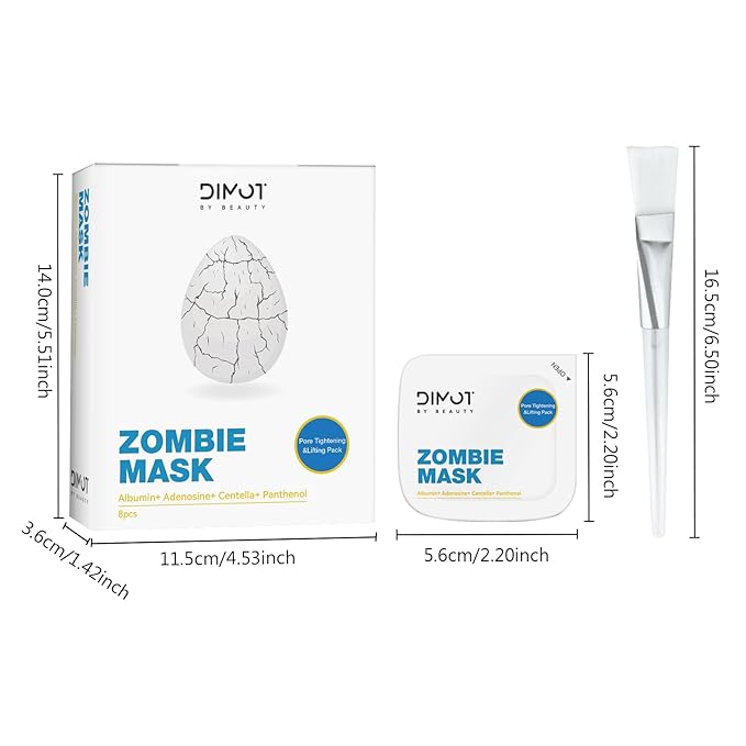 2025 New Zombie Facial Mask, Zombie Mask Facial, Hydrating Skincare Face Mask, Pore Tightening & Lifting Deep Cleansing Clay Mud Mask(1 Box 8Pcs)
