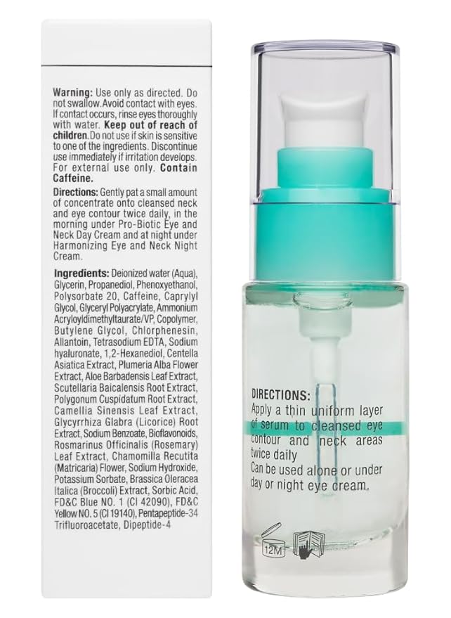 '-CHRISTINA- Unstress Eye and Neck Concentrate Hydrating Peptide Serum for Face | Soothing Relief and Softening Effect | Face Serum Balances Skin Microflora 1 fl. oz (30 ml)