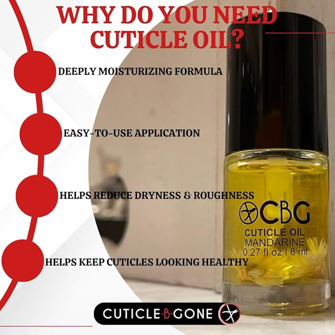 Cuticle Oil for Nails, Hydrating Cuticle Oil, Softens Dry Cuticles, Moisturizes Nail Beds, Conditions Skin, Smooths Rough Edges, Supports Nail Care, Mandarine, 0.27 Fl Oz