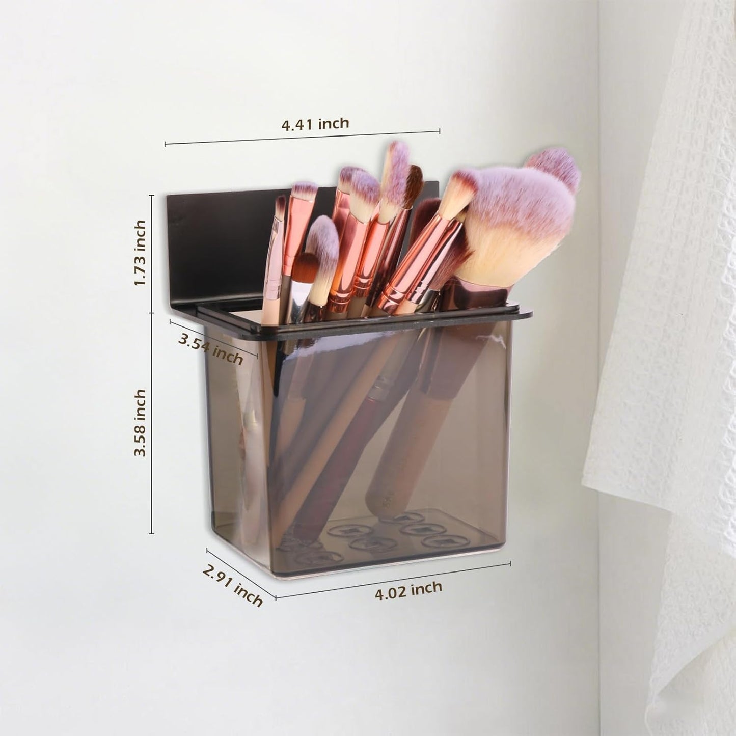 3 Pack Modern Black Metal Clear Plastic Toothbrush Holders,Toothpaste Holder Set - Kids & Adults with Wall-Mounted Metal Bathroom Organizer Set for Bathroom