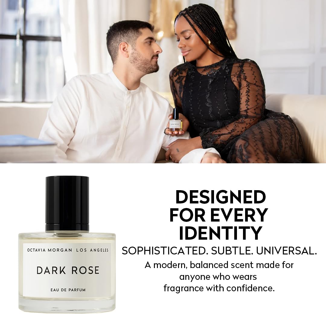 OCTAVIA MORGAN DARK ROSE Eau de Parfum – Bold Floral Fruity Woody Fragrance for All | Long-Lasting Gender-Inclusive Scent with Pink Peppercorn, Black Rose & Plum | 50ML