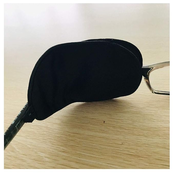 Adult/Kids Silk Glasses Eye Mask Amblyopia Strabismus Lazy Eye Patches Treat Lazy Eye and Strabismus(Black)
