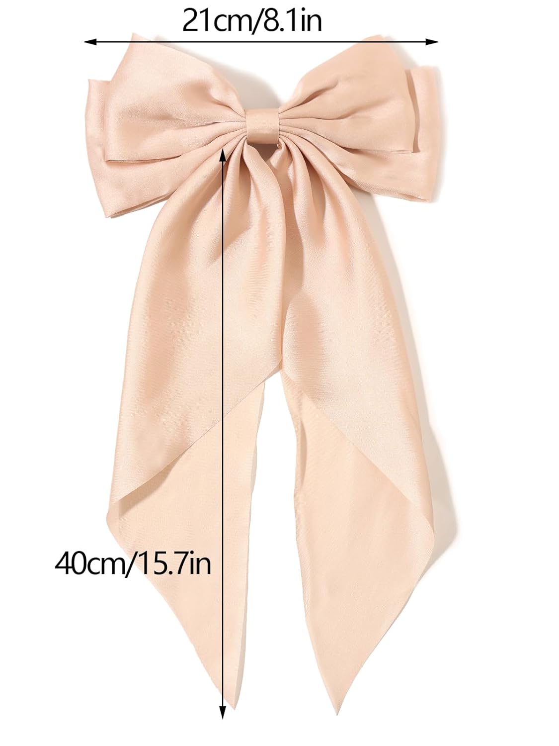 LFOUVRE Hair Accessories - Dotted Chain Bows, Bowknot Barrettes with Tails for Girls and Women, 3pcs