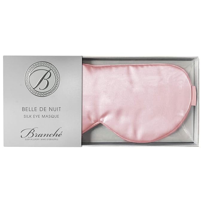 Branche Beauty Belle De Nuit Sleep Mask - Silk Eye Mask 6A Silk 22 Momme Eye Cover Sleepover Shade Blindfold Mask for Luxury Sleep in Total Darkness (Blush)