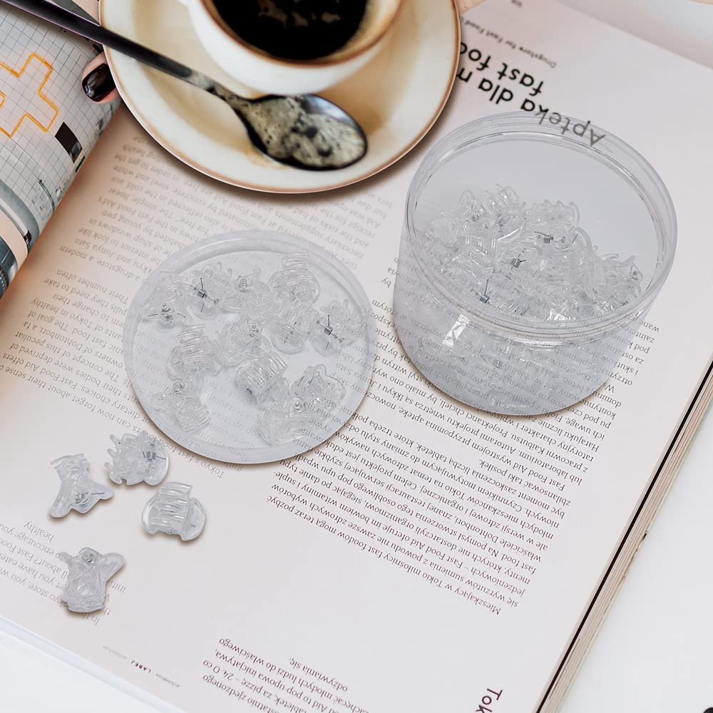 50 PCS Mini Hair Claw Clips, Bangs Strong Grip Multifunction Clamp Clips. (Transparent white)