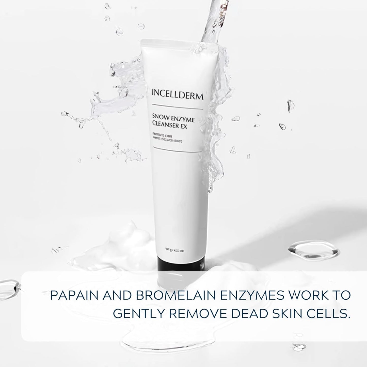 INCELLDERM Snow Enzyme Cleanser, Makeup Remover, K-beauty Cleansing Foam 120g